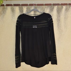 🟣Free People black long sleeve top